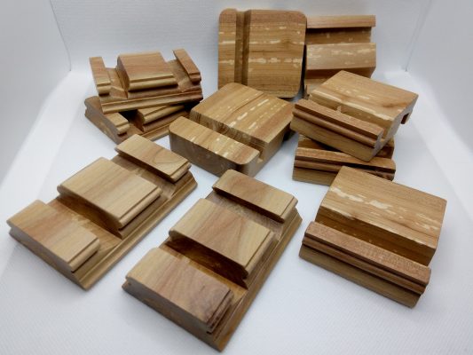 Tart Cherry Wood Phone Stand