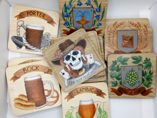 Funny Wooden Beer Coasters