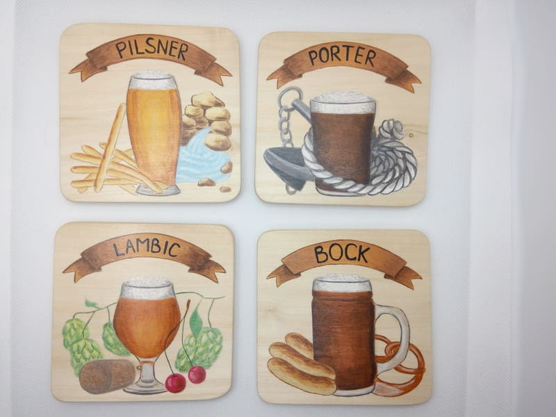 Wooden Beer Coasters (Maple)